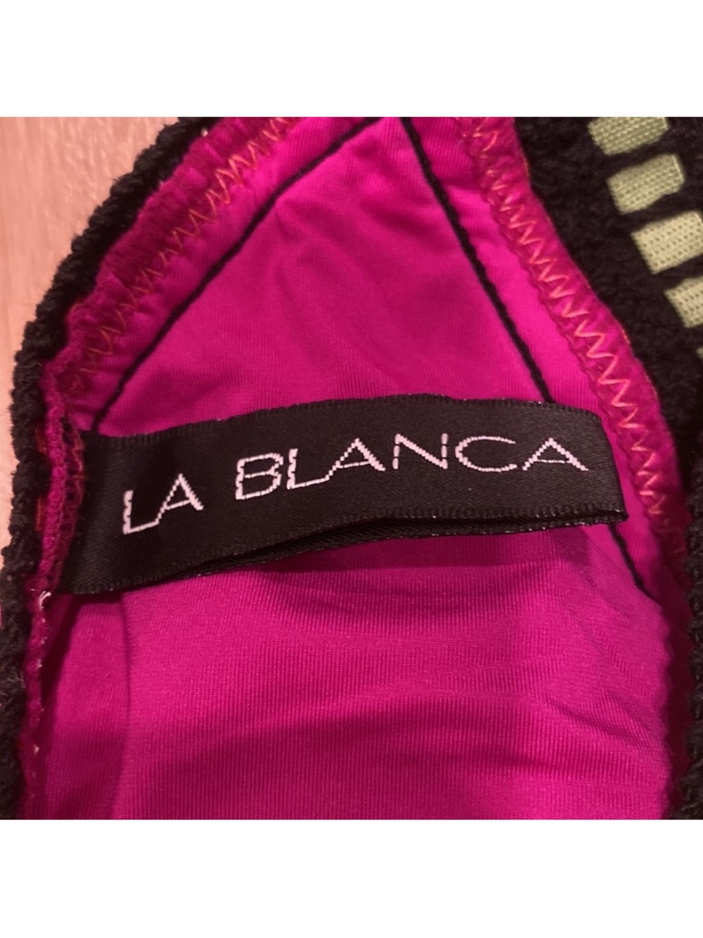 La Blanca Hot Pink Crochet-Trim bikini set - Picture 4 of 7